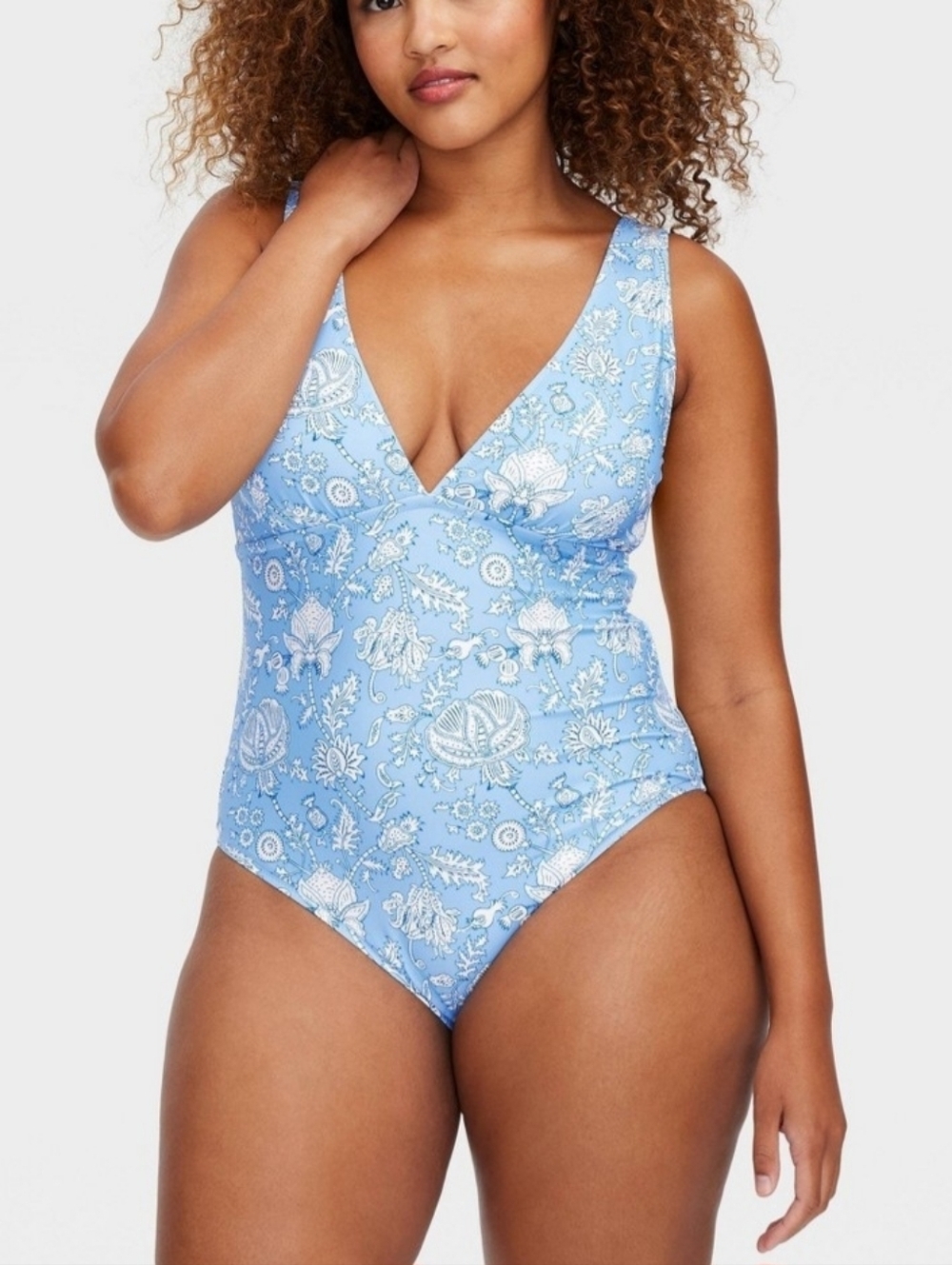 Roller Rabbit X Target Light Blue Floral One-Piece Swimsuit-size L